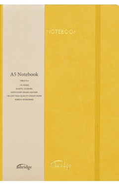 Z  Ashridge A5 PU Rainbow Edge Lined Notebook  Yellow  